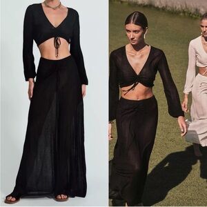 Devon Windsor Benny Top and Bridget Skirt Set in Black